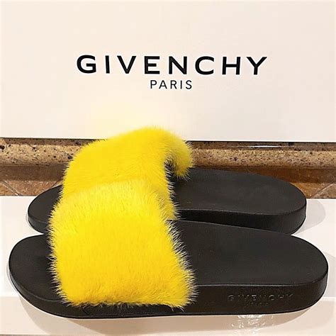 givenchy mink slides yellow